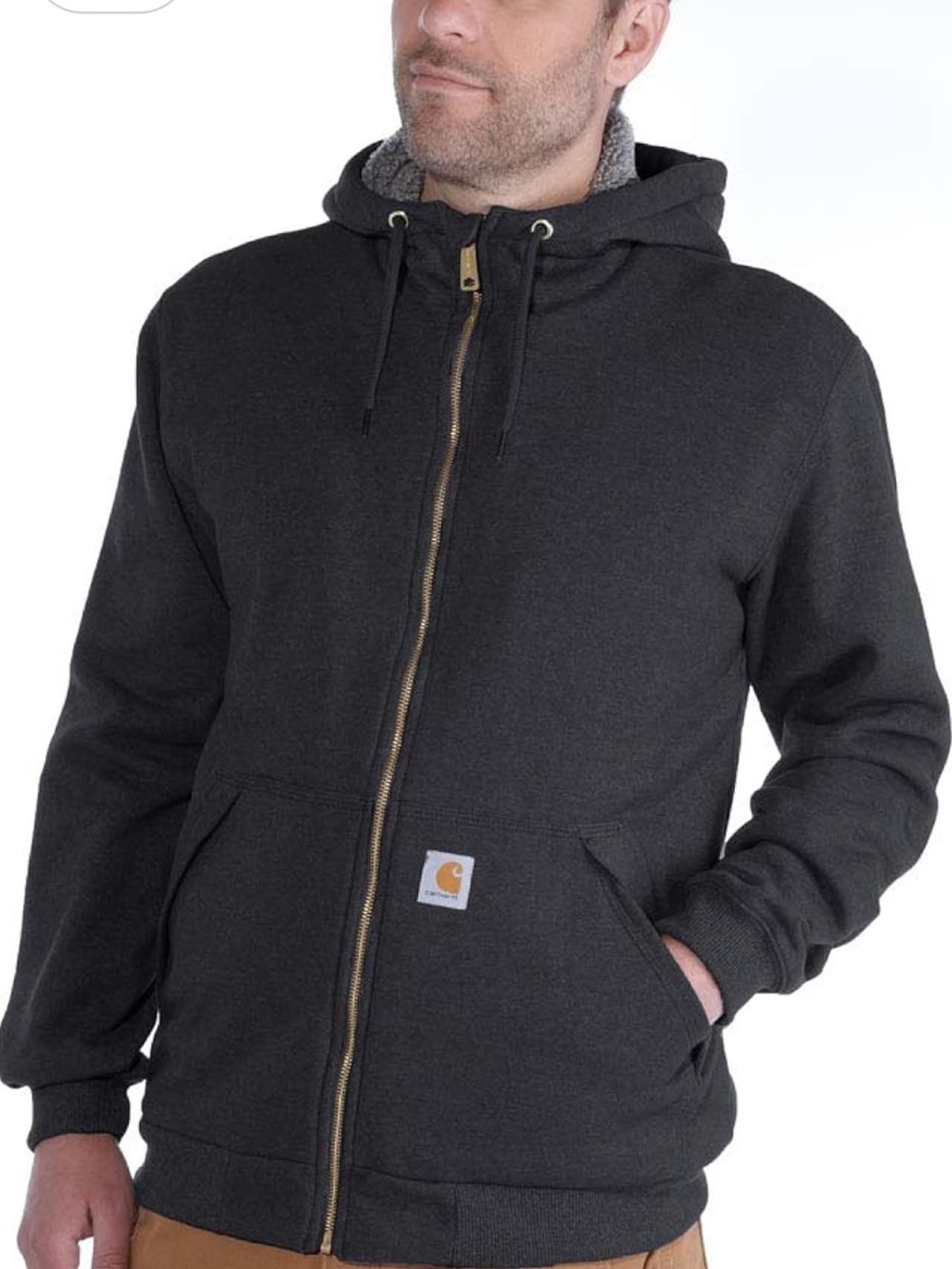 Carhartt Men's Charcoal Zip-Up Hooded Sweatshirt